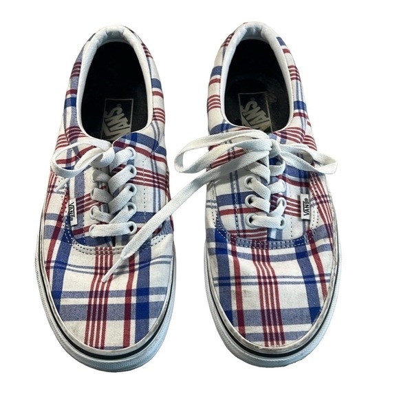 Vans Other - Red white and blue plaid Vans men’s size 8
